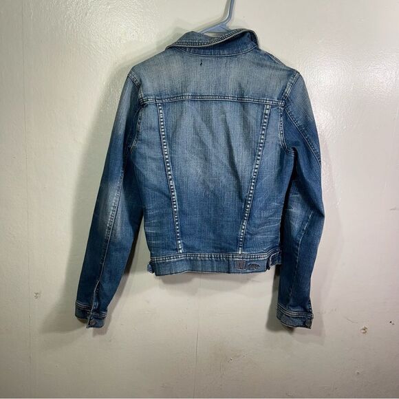 kut from the cloth adult size small cropped denim jacket with pockets - Picture 4 of 6